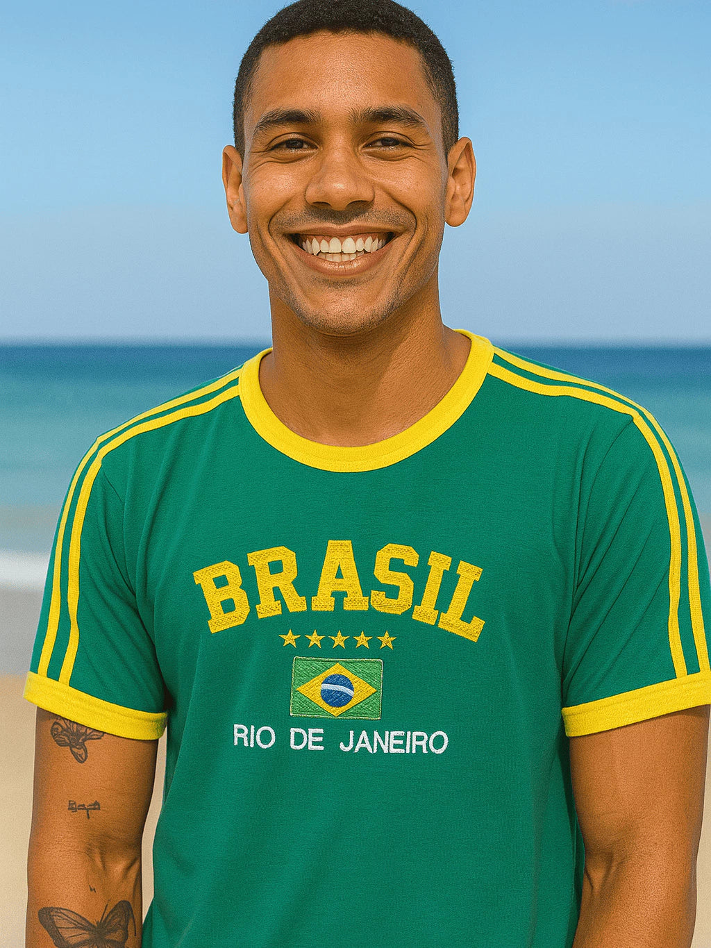 Camisa do Brasil Bordada Adulto Unissex